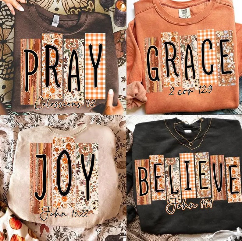 Fall Inspirational Graphic Short or Long Sleeve Tees & Sweatshirts- ADULTS - ALL COLORS