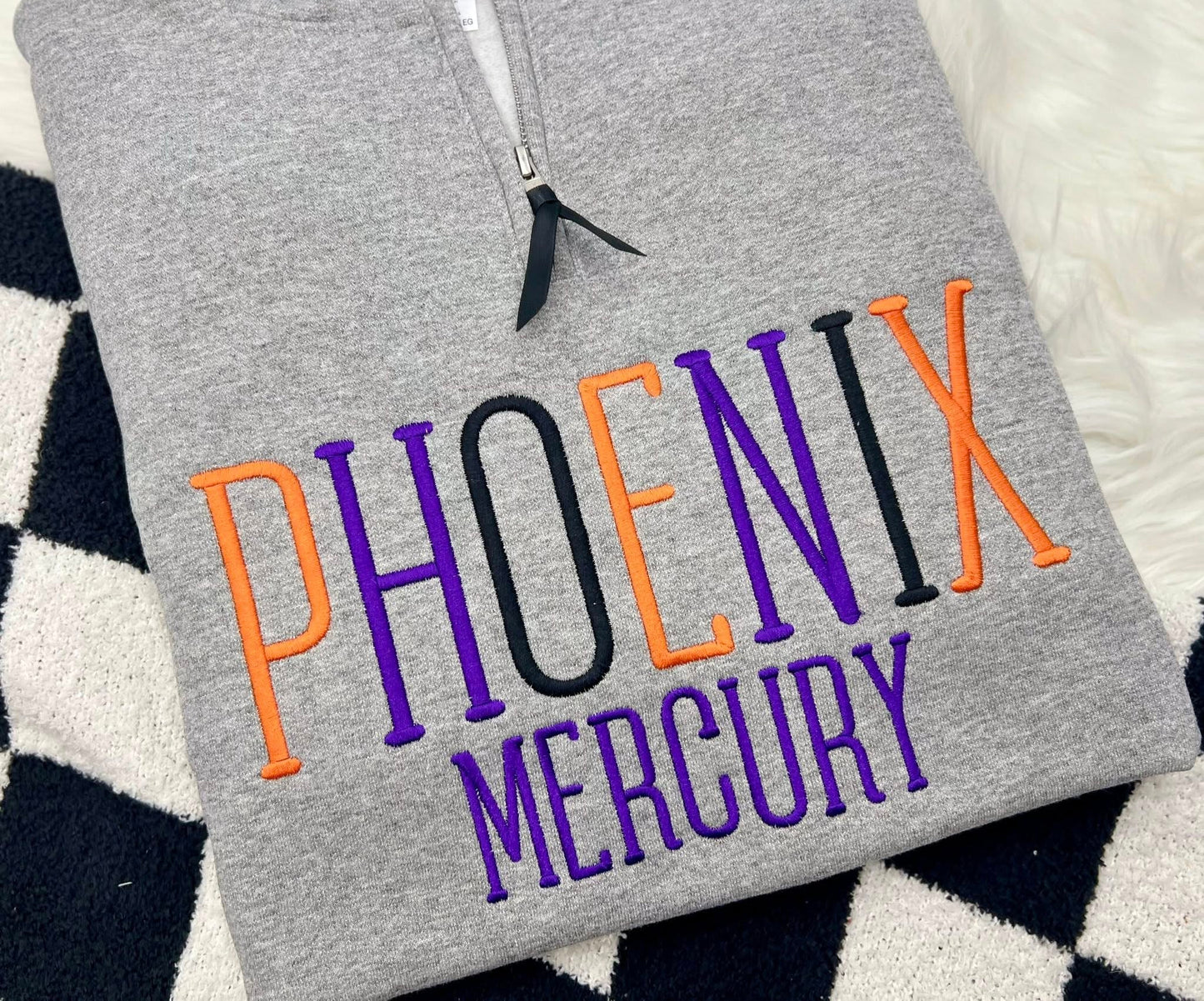 Embroidered Quarter Zip Sweatshirts - ADULTS