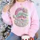 Faux Latch Hook Yarn French Knot Santa Sweatshirts - ALL COLORS - YOUTH & ADULT SIZES