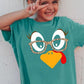 Turkey Glasses Seafoam Comfort Colors Graphic Tees - YOUTH & ADULT
