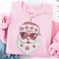 Faux Glitter Santa Sunglasses Sweatshirts - ALL COLORS - YOUTH & ADULT SIZES