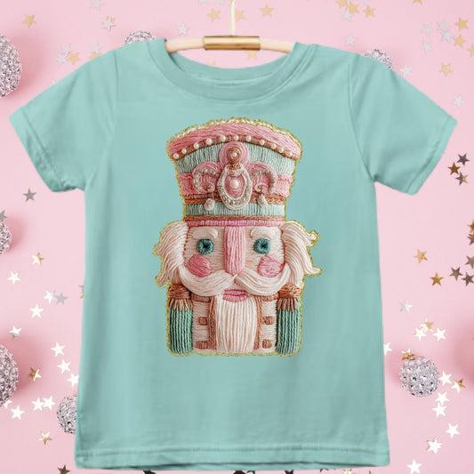 Faux Latch Hook Yarn French Knot Nutcracker Graphic Tees - ALL COLORS - YOUTH & ADULT SIZES