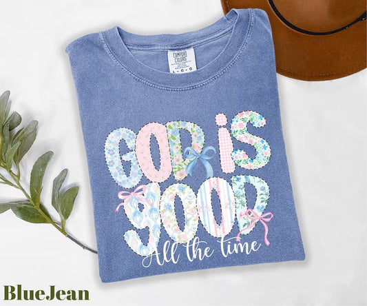 God Is Good Blue Jean Comfort Colors Graphic Tees - YOUTH & ADULT