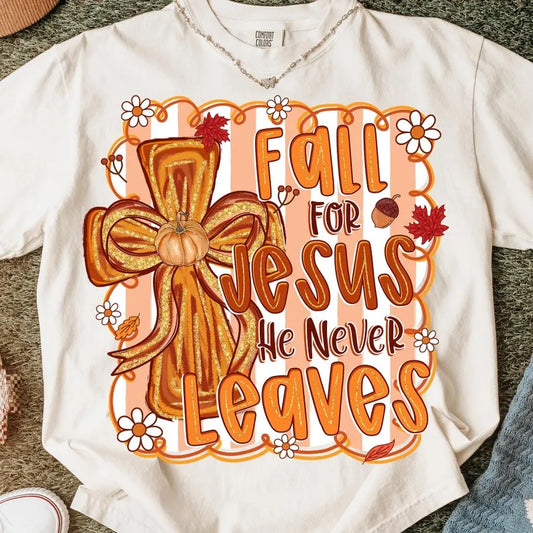 Fall for Jesus Natural Bella Canvas Graphic Tees - YOUTH & ADULT