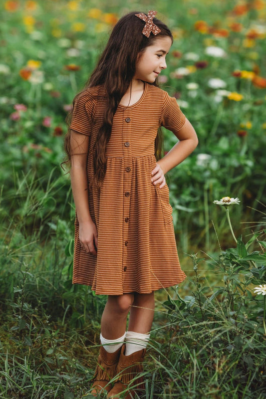 *NEW* Butterscotch Stripe Ribbed Knit Dress