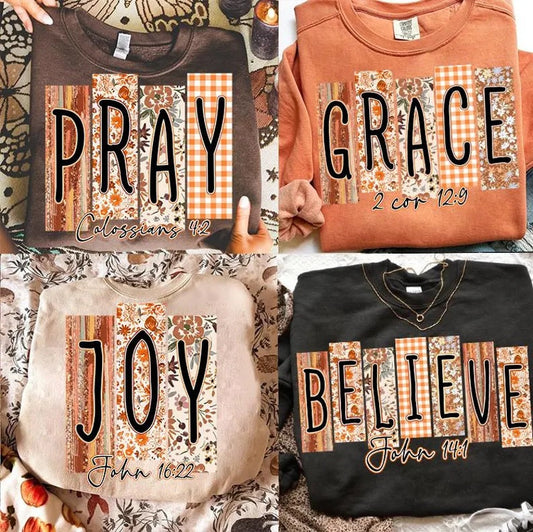 Fall Inspirational Graphic Short or Long Sleeve Tees & Sweatshirts- ADULTS - ALL COLORS
