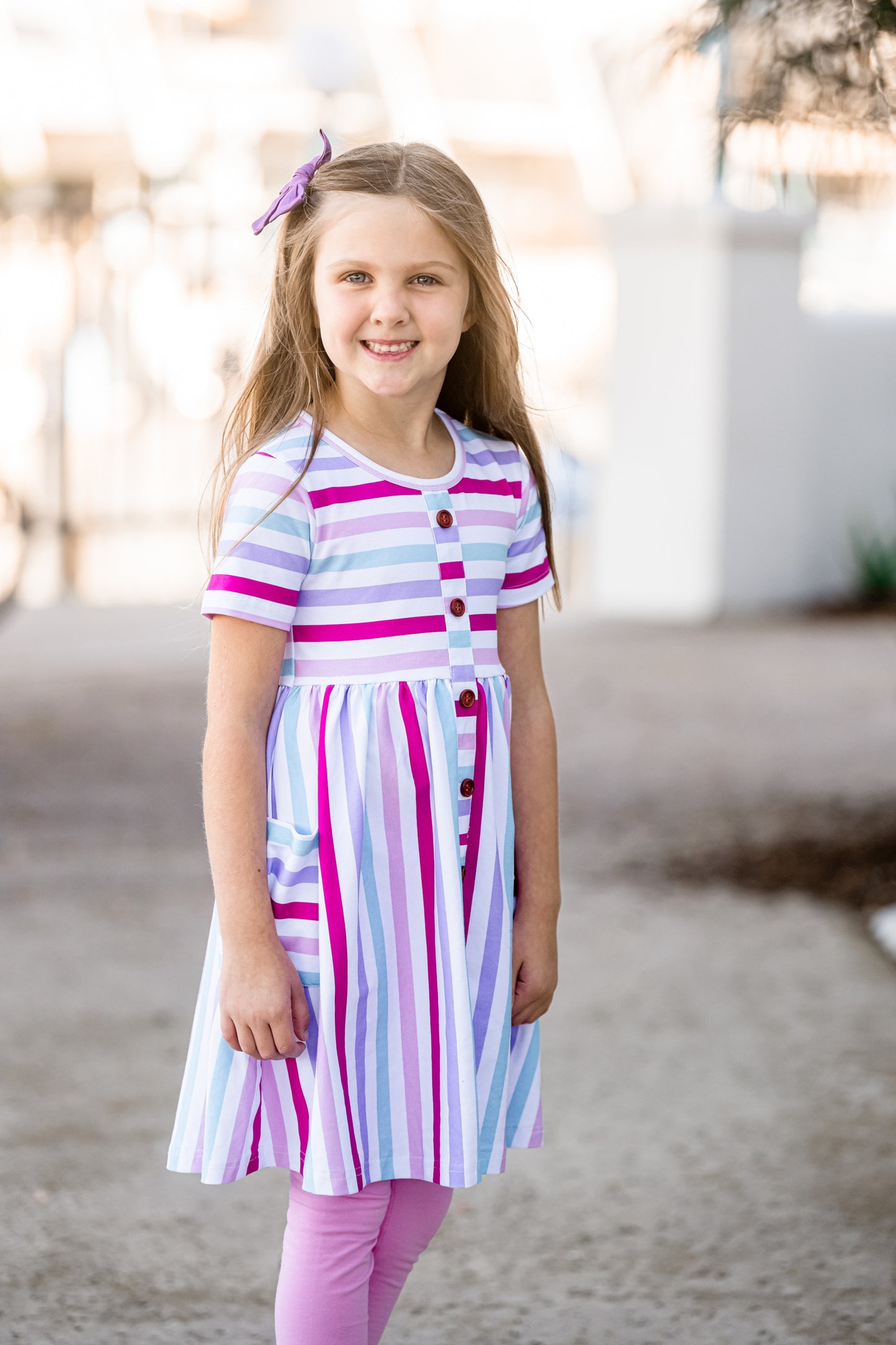 Candy Stripes Button Dress