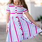 Candy Stripes Button Dress