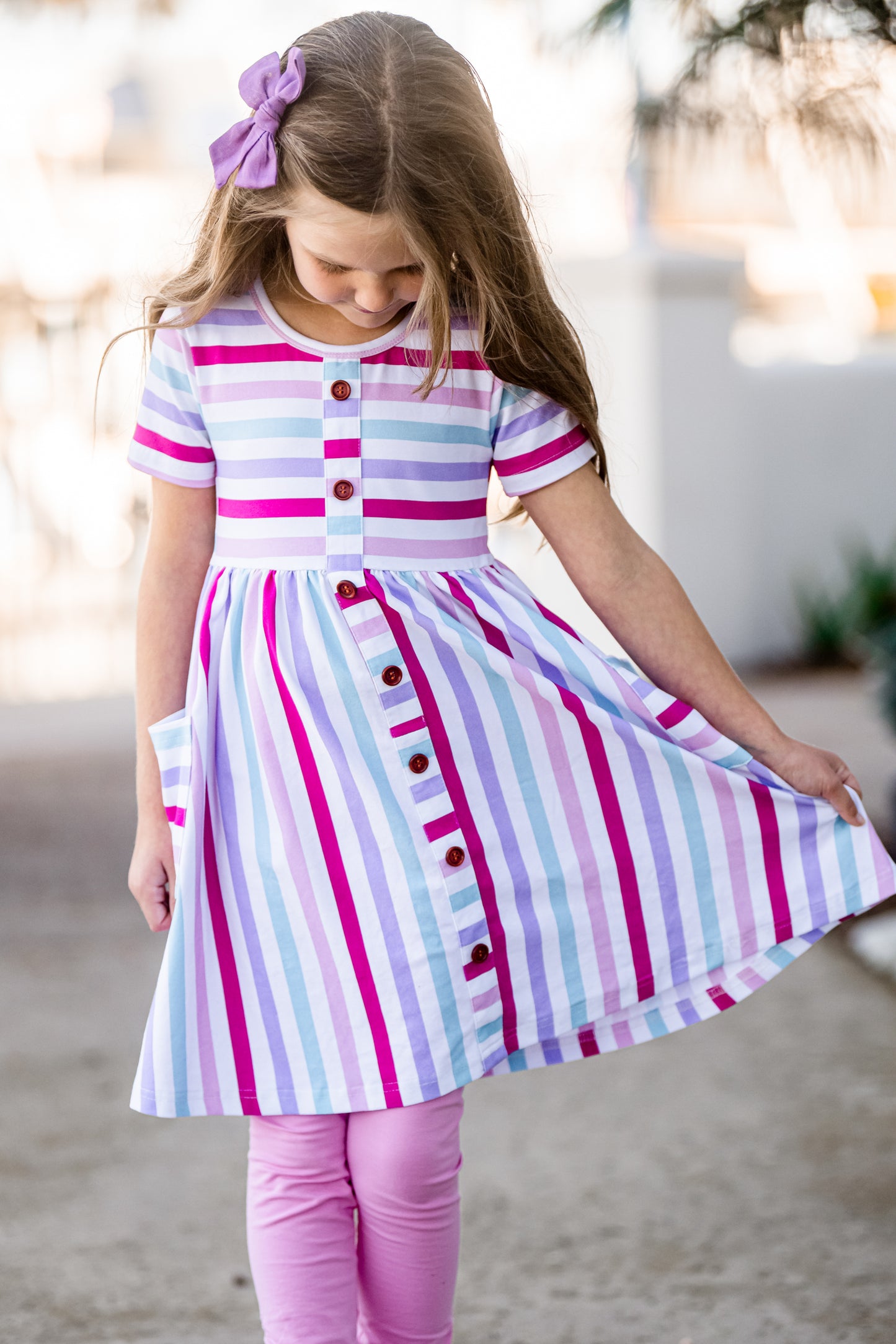 Candy Stripes Button Dress