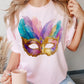 Mardi Gras Mask Teal Bella Canvas Graphic Tees - YOUTH & ADULT SIZES