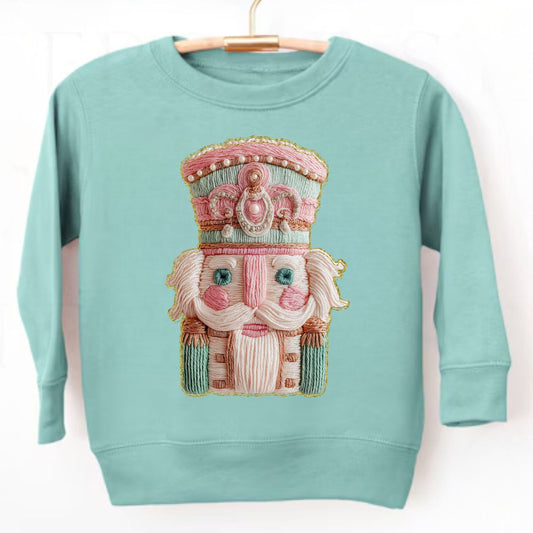 Faux Latch Hook Yarn French Knot Nutcracker Sweatshirts - ALL COLORS - YOUTH & ADULT SIZES