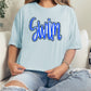 2025 CUSTOM Sports Script Puff Glitter Outline Comfort Color Tees - YOUTH & ADULT SIZES