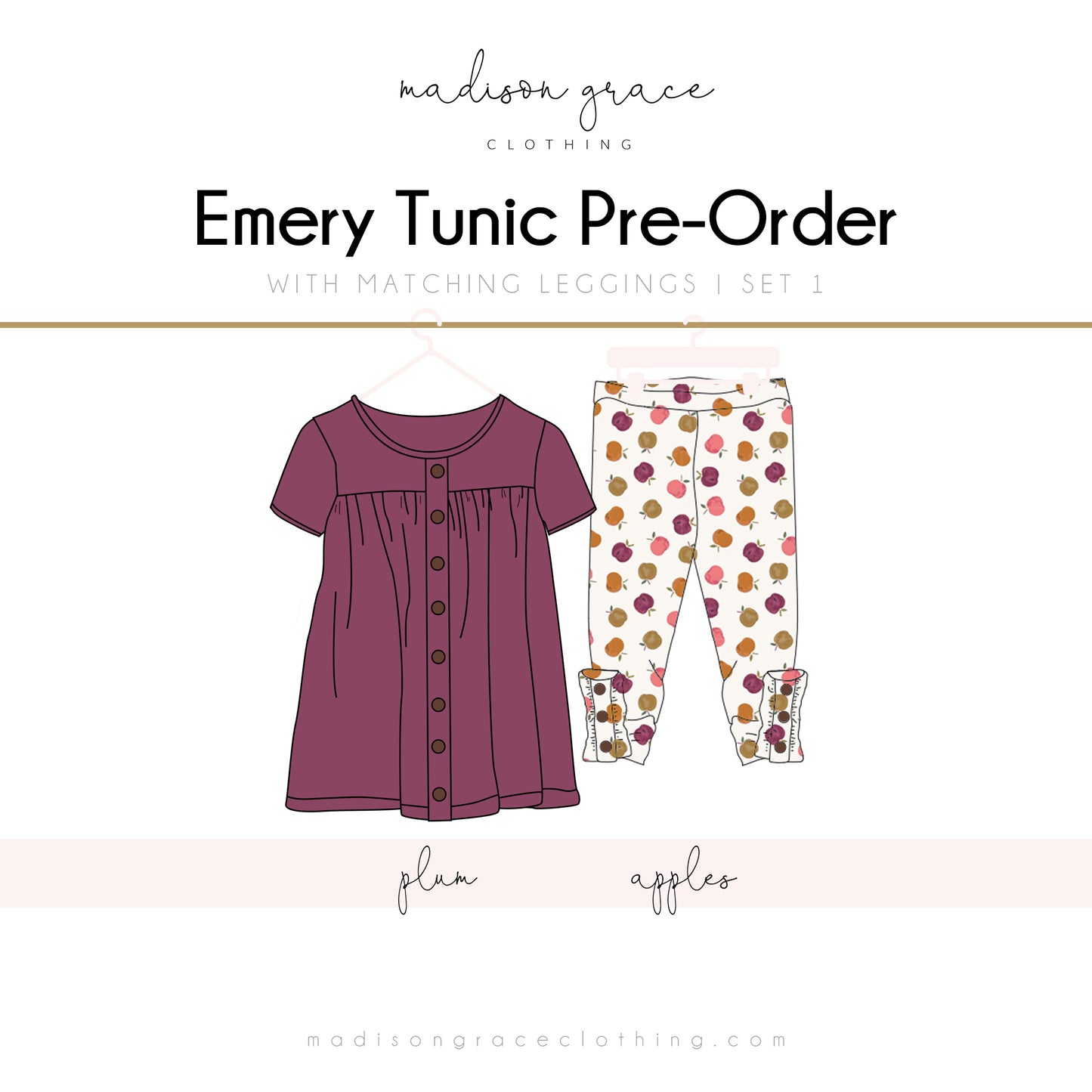 2025 **PRE-ORDER** Short Sleeve Emery Tunic SET - BOTH DESIGN OPTIONS