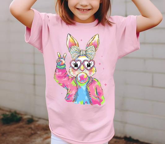 Bright Bubblegum Bunny Comfort Colors T-Shirt - YOUTH & ADULT SIZES - ALL COLORS