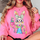 Bright Bubblegum Bunny Sweatshirts - YOUTH & ADULT SIZES - ALL COLORS