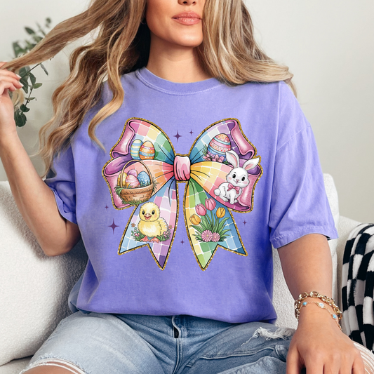 Easter Bow Comfort Colors T-Shirt - YOUTH & ADULT SIZES - ALL COLORS