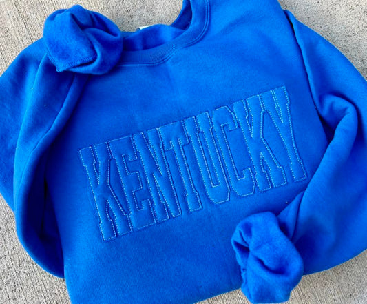 Embroidered Raggy Word Applique Sweatshirts - ADULTS