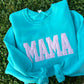 Embroidered Raggy Word Applique Sweatshirts - ADULTS