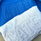 Embroidered Raggy Word Applique Sweatshirts - ADULTS