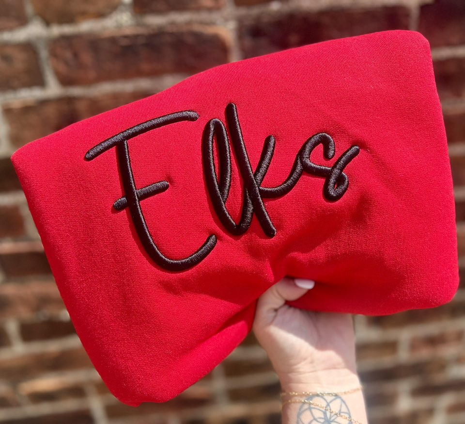 Embroidered Puff Tees OR Sweatshirts - ADULTS