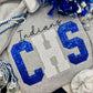 Embroidered Sequin Large Initial Applique Tees OR Sweatshirts - ADULTS