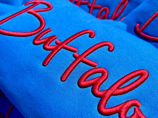 Embroidered Puff Tees OR Sweatshirts - ADULTS
