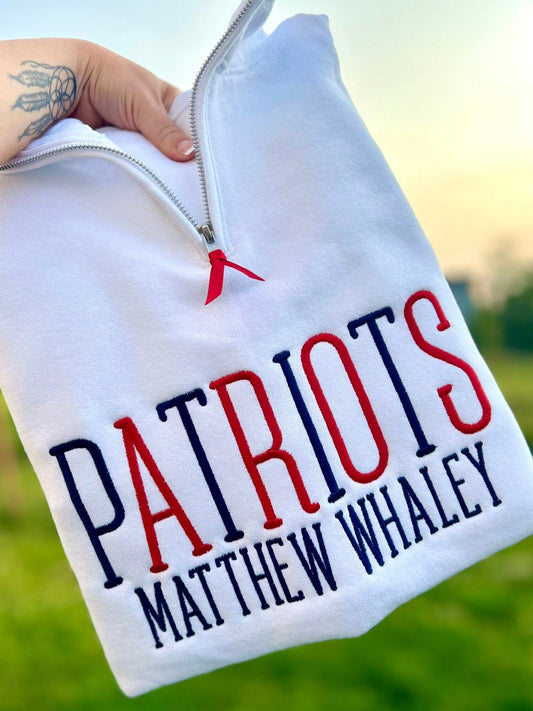 Embroidered Quarter Zip Sweatshirts - ADULTS