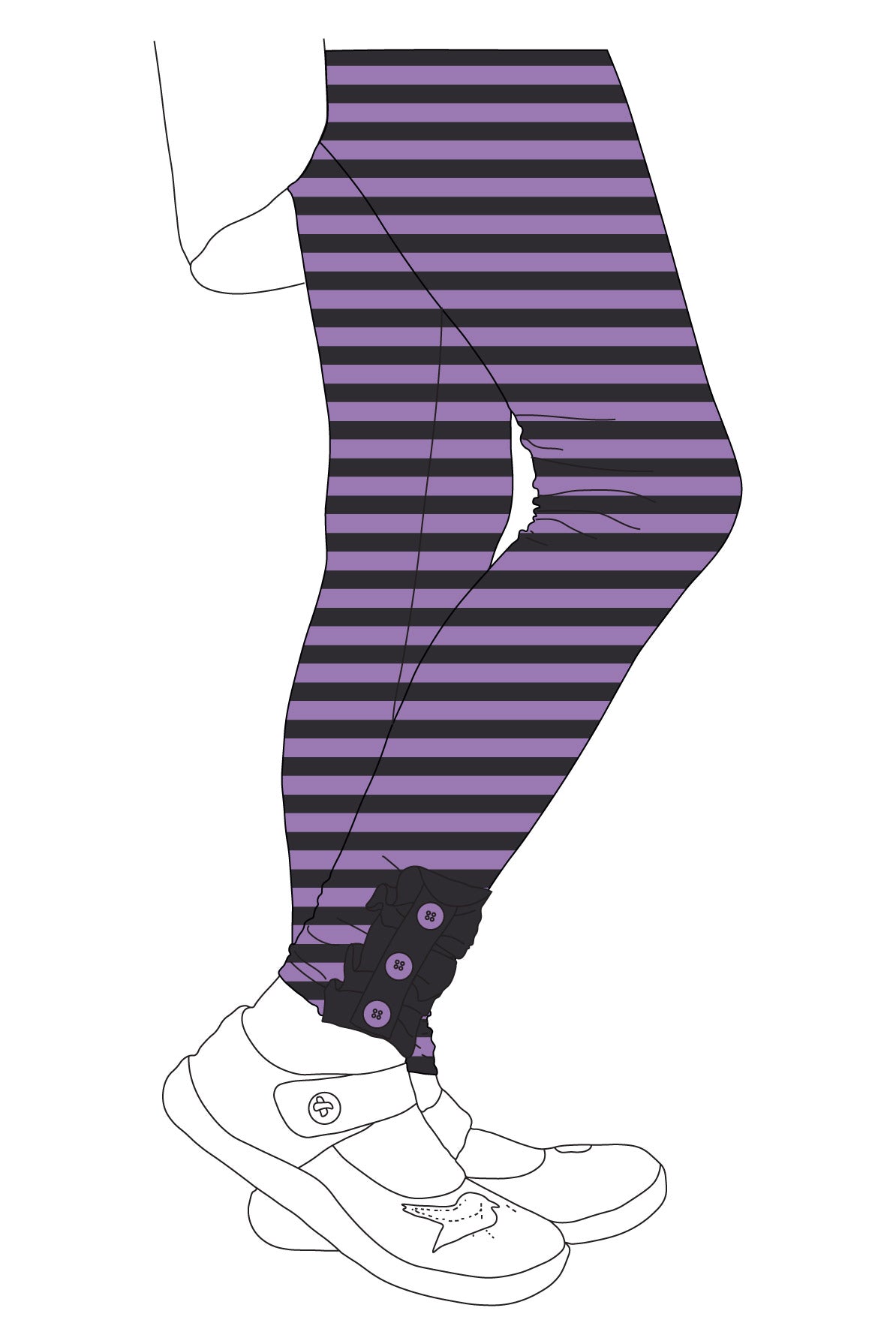 Brooke Leggings - Purple/Black Stripe