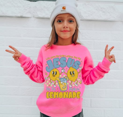 Jesus Lemonade Pink Tees OR Sweatshirts - YOUTH & ADULT SIZES
