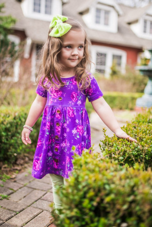 Purple Floral Knit Dress