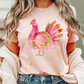 Brushstrokes Thankful Turkey Peach Bella Canvas Graphic Tees - YOUTH & ADULT