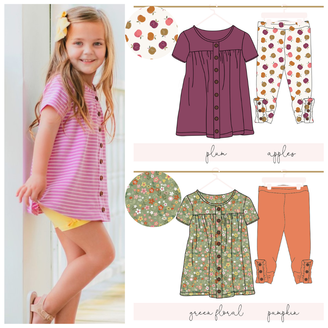 2025 **PRE-ORDER** Short Sleeve Emery Tunic SET - BOTH DESIGN OPTIONS