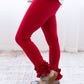 Ruffle Leggings - Red - Madison Grace Clothing