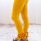 Ruffle Leggings - Mustard - Madison Grace Clothing