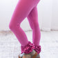 Ruffle Leggings - Magenta - Madison Grace Clothing