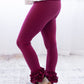 Ruffle Leggings - Plum - Madison Grace Clothing