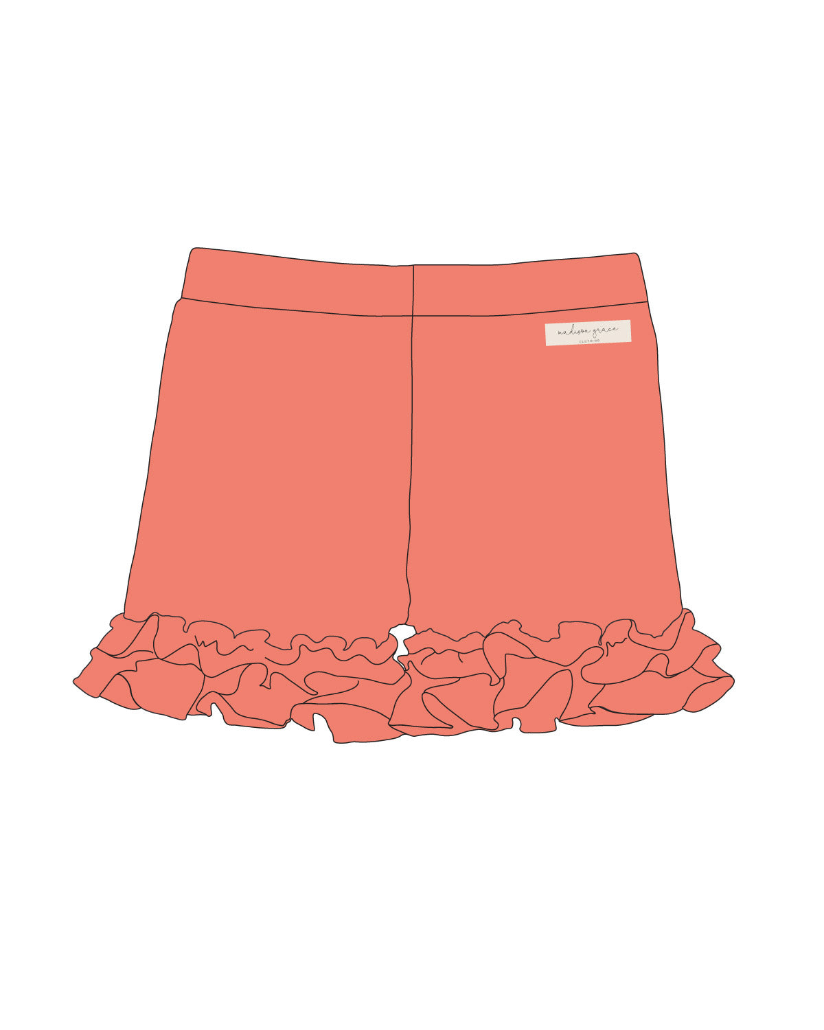 Ruffle Shorties - Coral - Love Millie Clothing