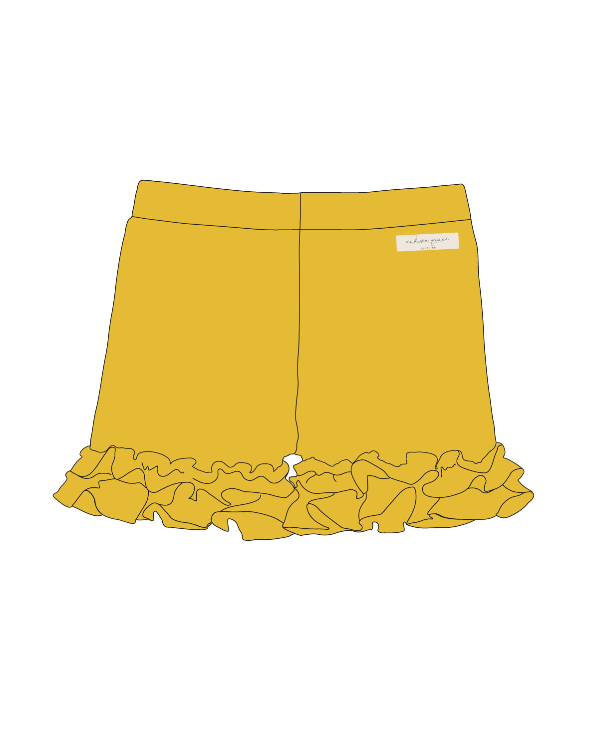 Ruffle Shorties - Mustard - Love Millie Clothing